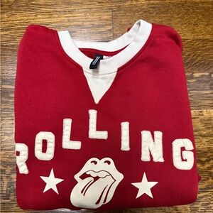 H&M Red and Cream Sweatshirt